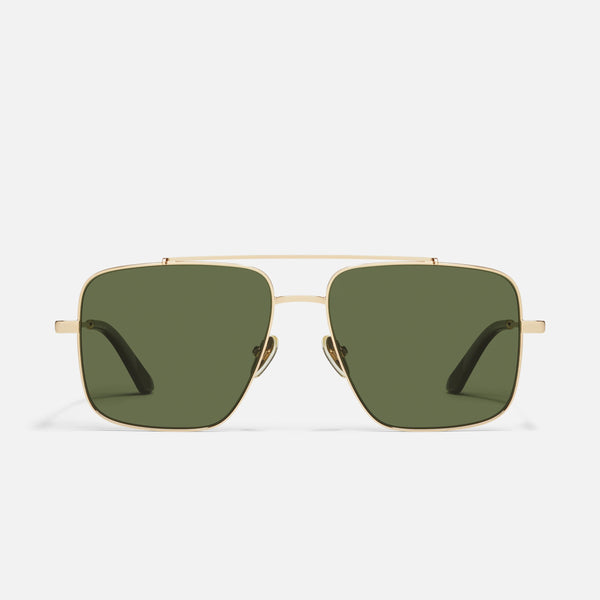 QUAY Level Out Sunglasses - Gold/Green Polarized