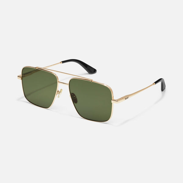 QUAY Level Out Sunglasses - Gold/Green Polarized
