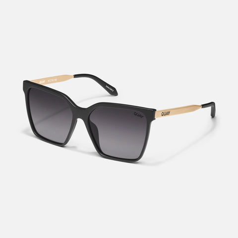 QUAY Level Up Remixed Sunglasses - Matte Black/Smoke Polarized