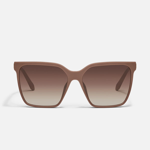 QUAY Level Up Remixed Sunglasses - Matte Doe/Brown