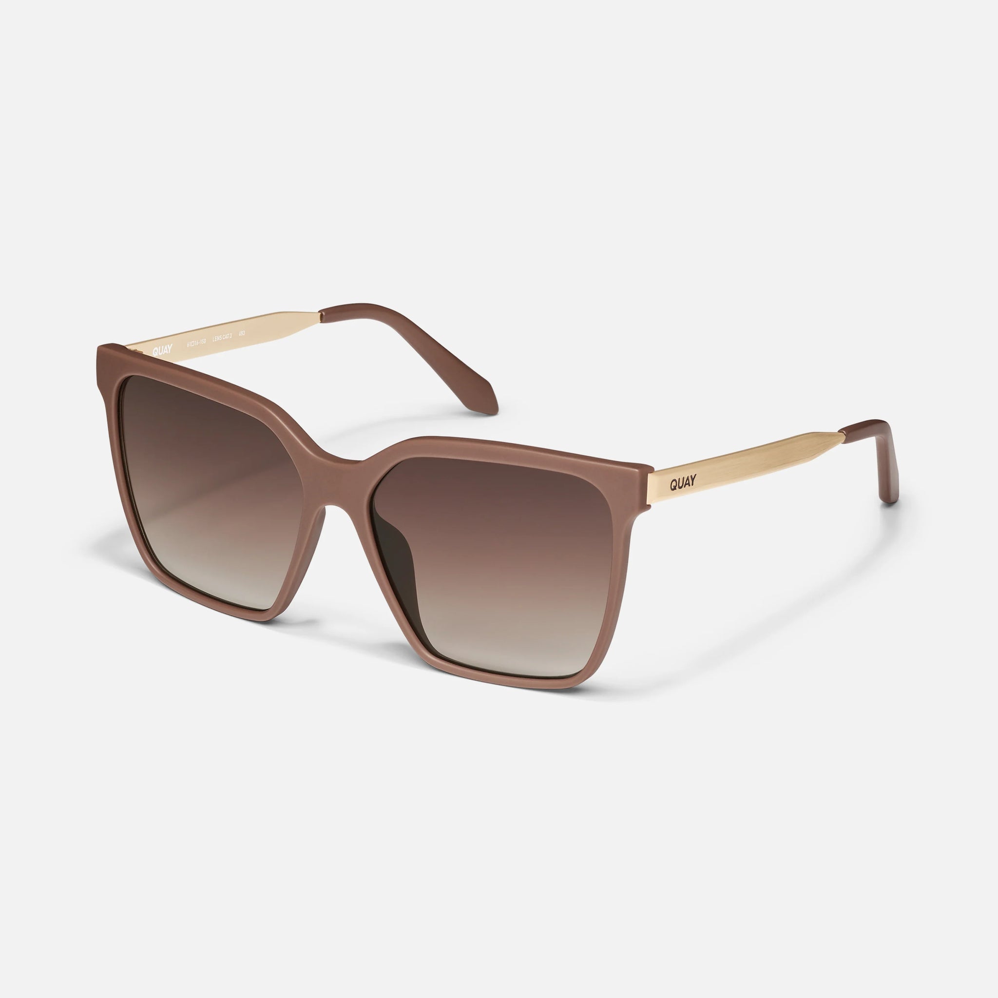 QUAY Level Up Remixed Sunglasses - Matte Doe/Brown