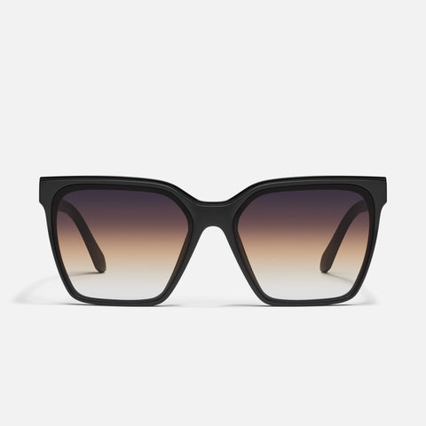 QUAY Level Up Sunglasses - Matte Black/Futuredusk Poppy