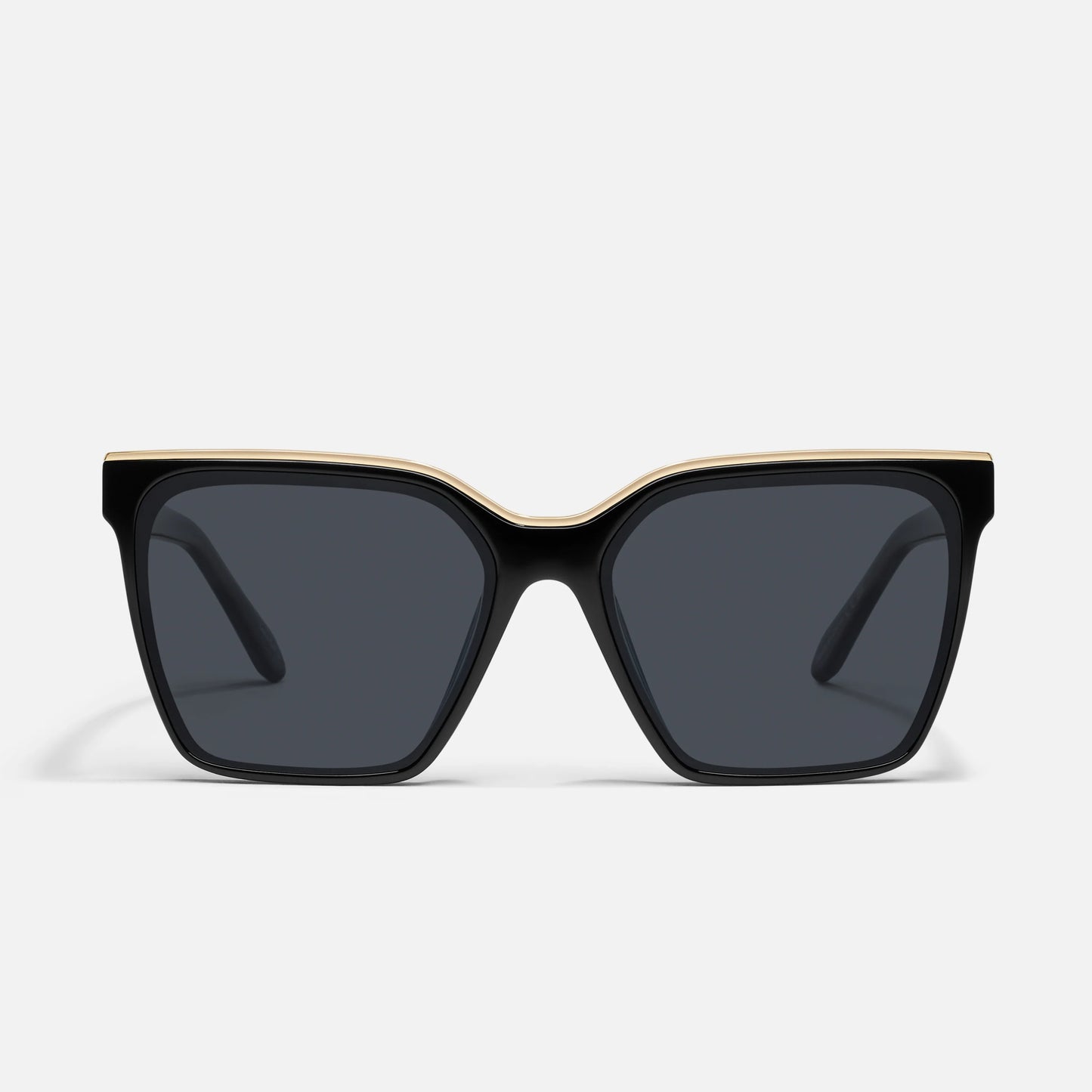 QUAY Level Up Sunglasses - Black Gold/Smoke Polarized