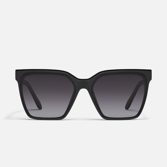 QUAY Level Up Sunglasses - Black/Smoke Polarized