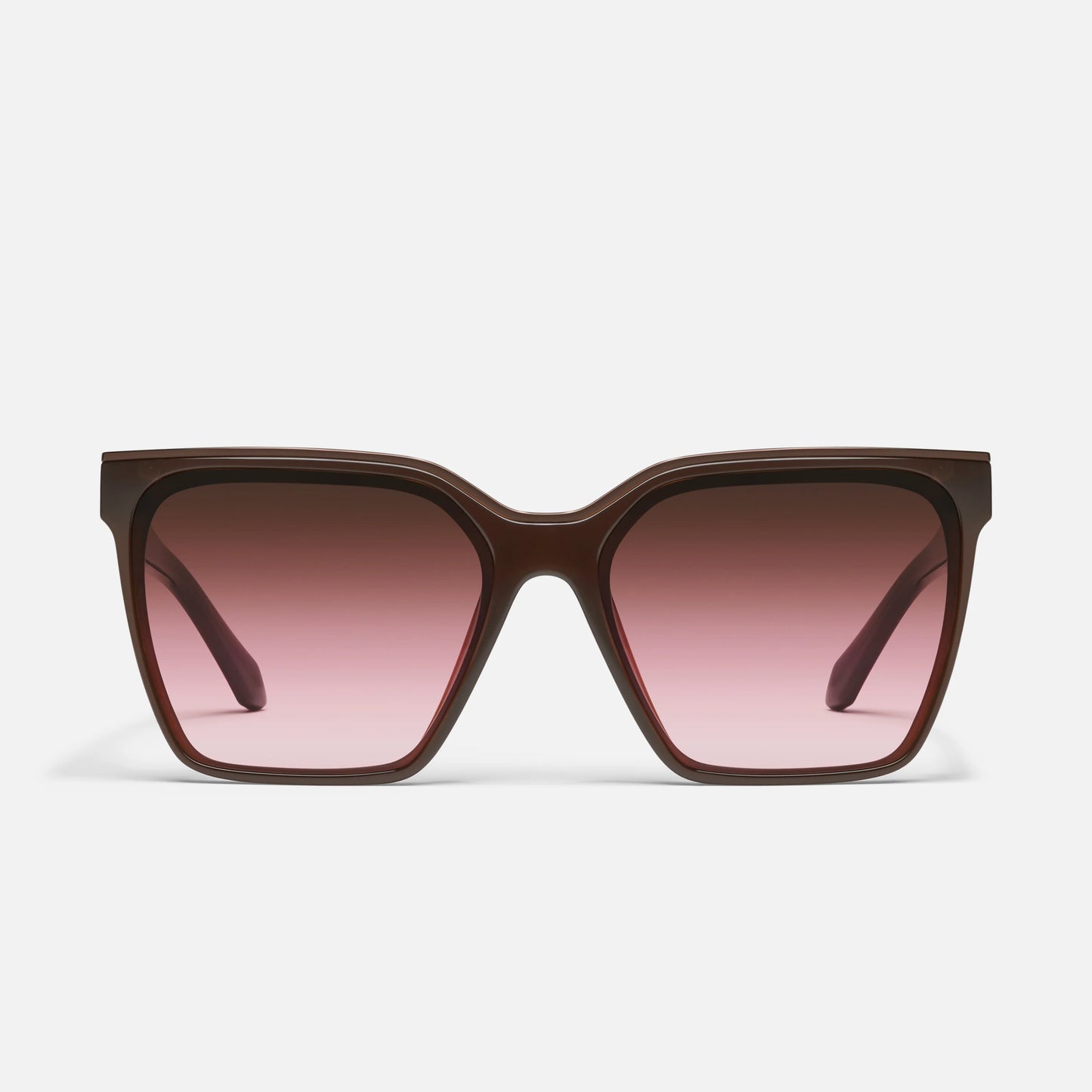 QUAY Level Up Sunglasses  - Dark Brown/Rouge Glow