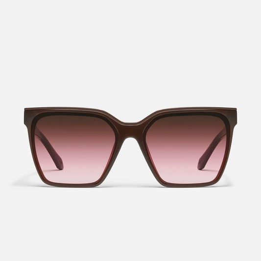 QUAY Level Up Sunglasses  - Dark Brown/Rouge Glow