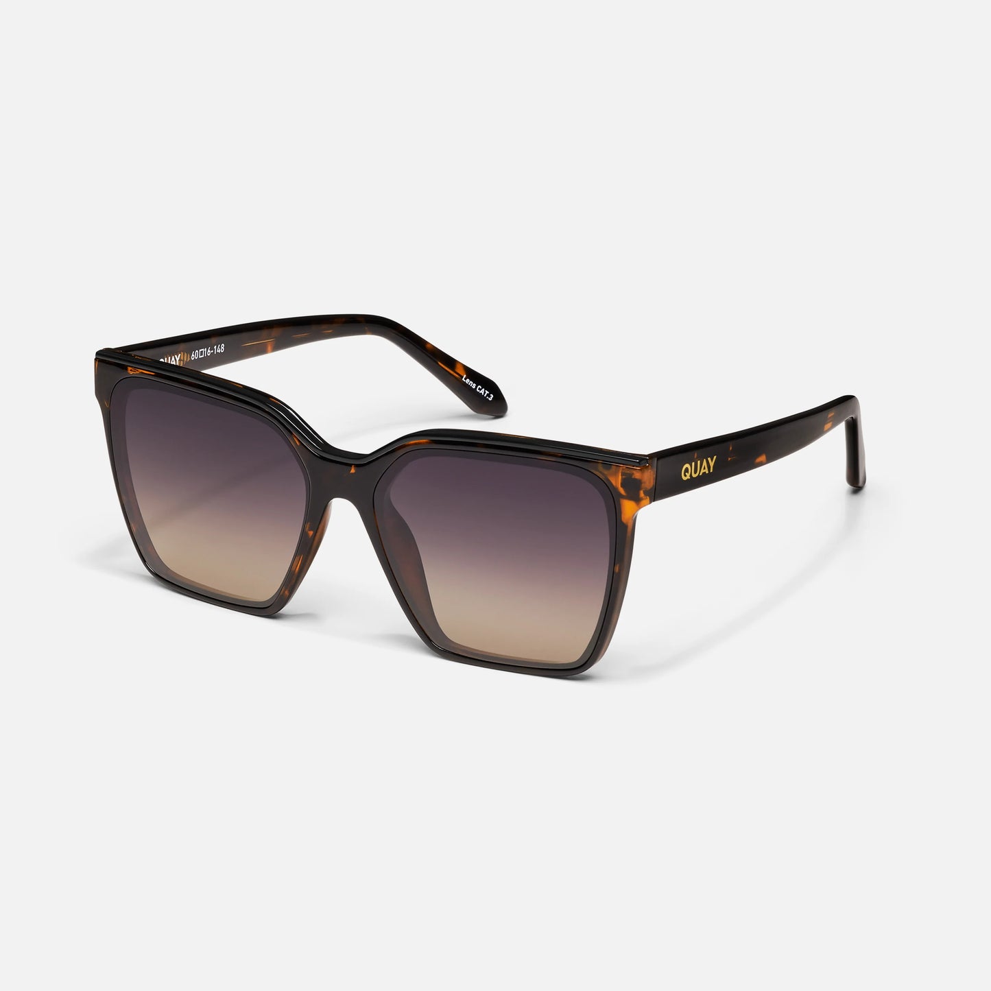 QUAY Level Up Sunglasses - Tort/Smoke Taupe Polarized