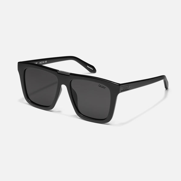 QUAY Name Drop Sunglasses - Black/Black Polarized