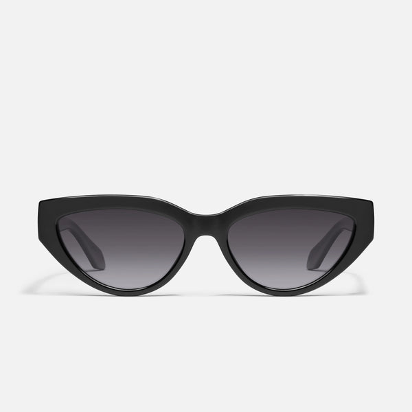 QUAY Narrow Down Sunglasses - Black/Smoke Polarized