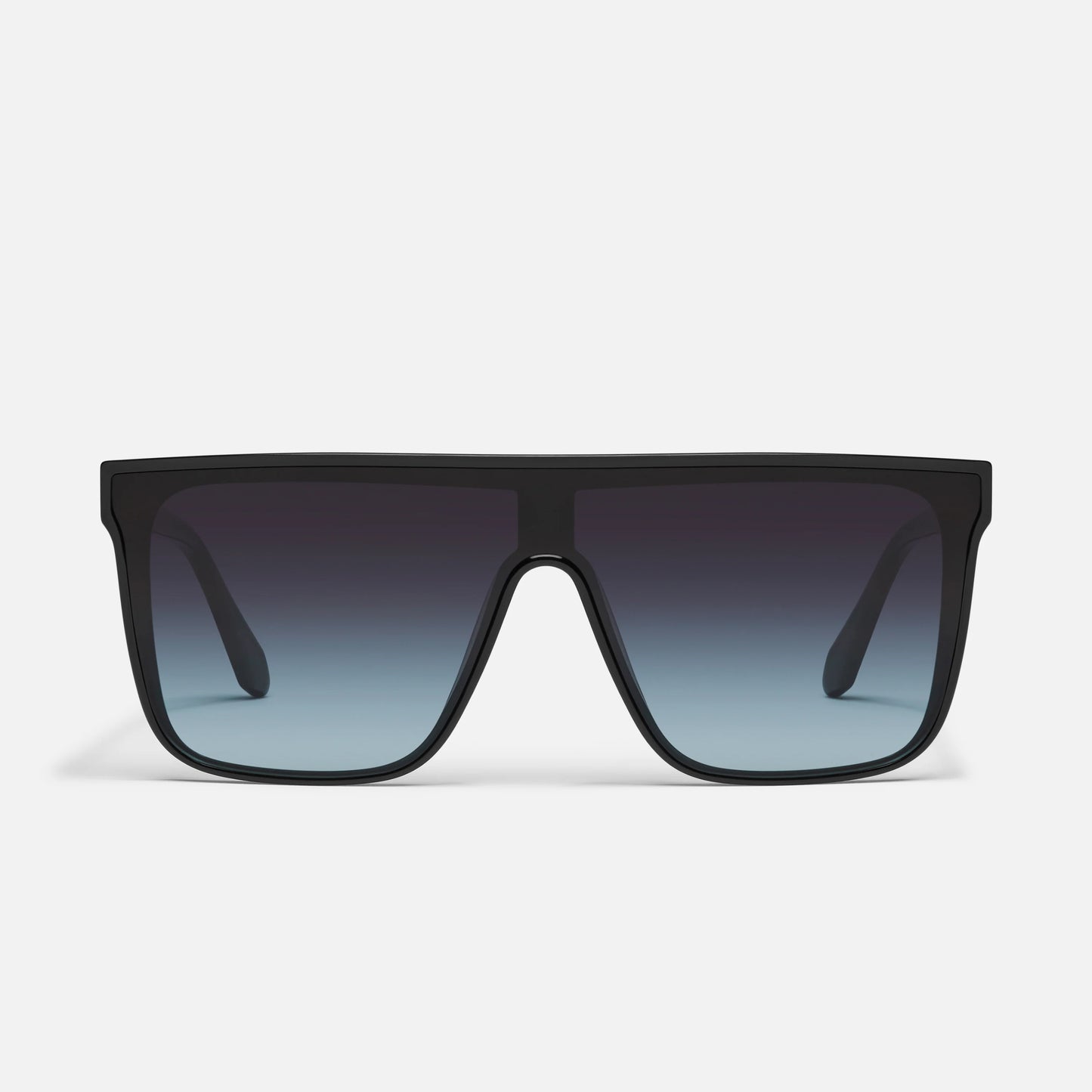 QUAY Nightfall Medium Sunglasses  - Black/Smoke Aqua