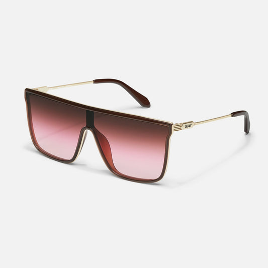 QUAY Nightfall Remixed Sunglasses  - Dark Brown/Rouge Glow