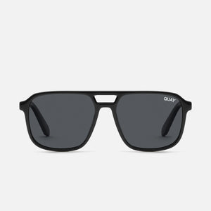 QUAY On The Fly Sunglasses - Black/Smoke Polarized