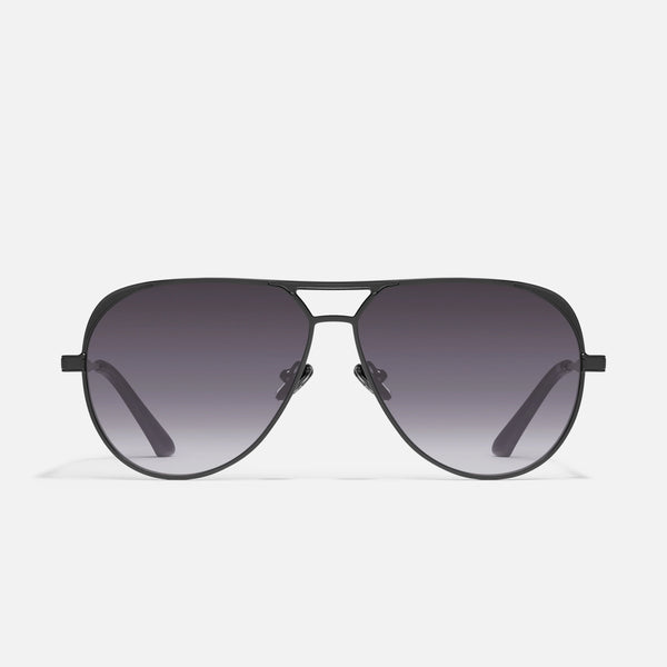 QUAY Open Tab Sunglasses - Black/Smoke