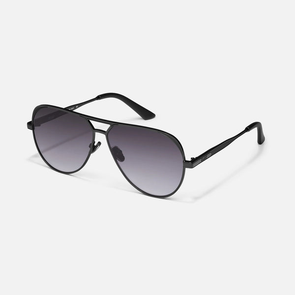QUAY Open Tab Sunglasses - Black/Smoke
