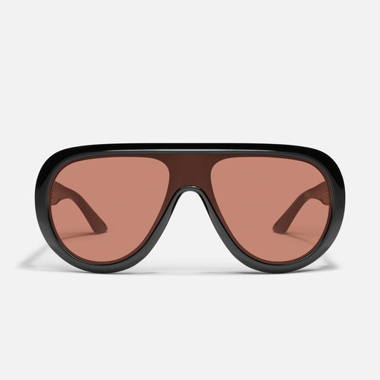 QUAY Set List Sunglasses - Black/Dark Apricot