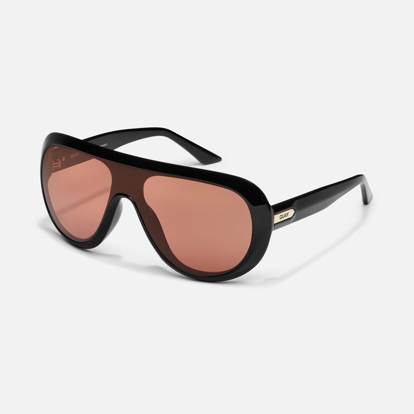 QUAY Set List Sunglasses - Black/Dark Apricot