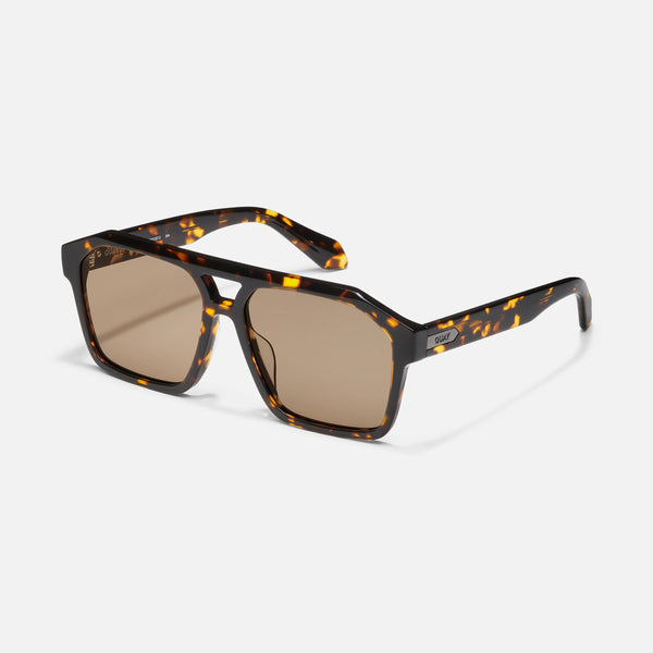 QUAY Soundcheck Sunglasses - Tortoise Yellow/Tan