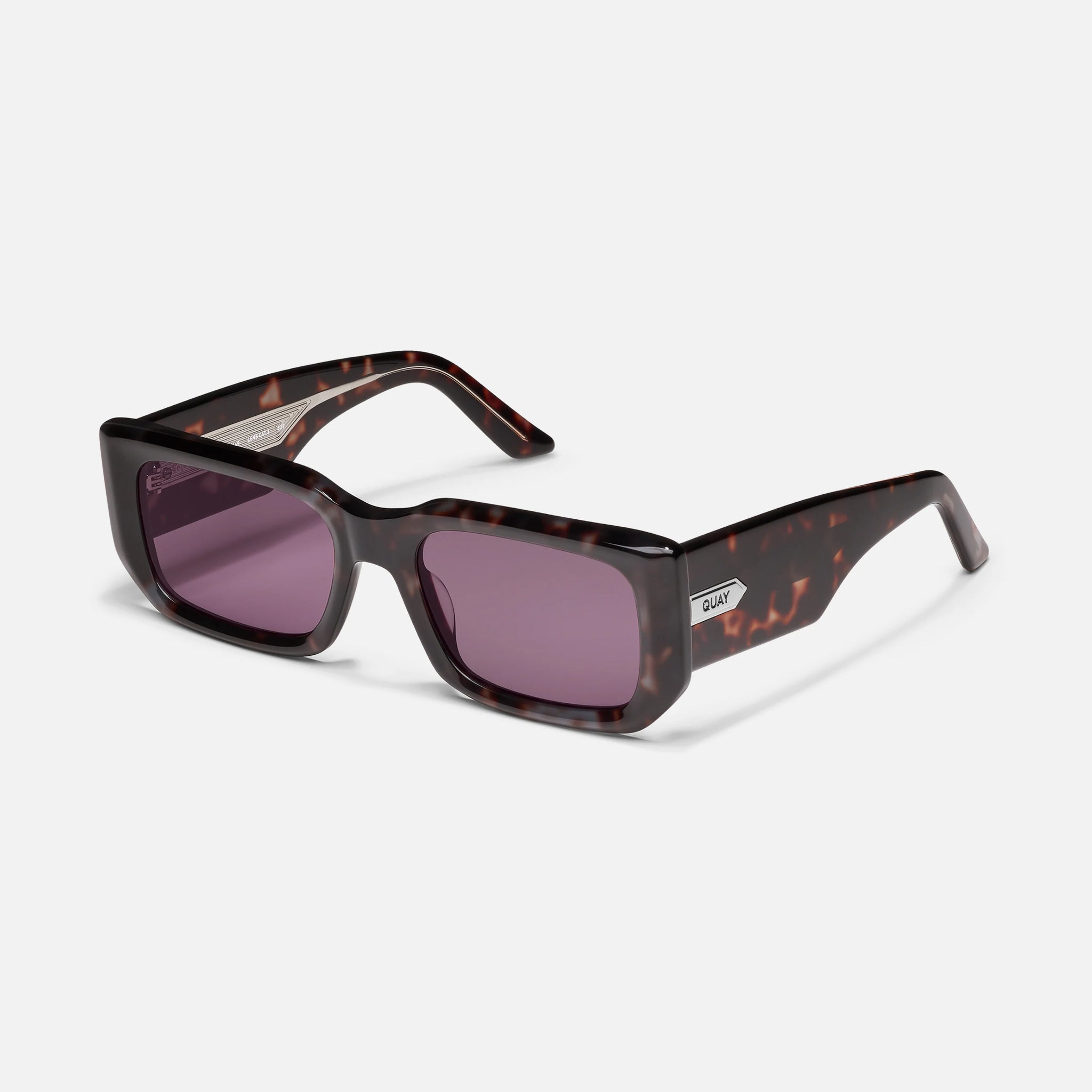 QUAY Tell Me More Sunglasses - Hazy Tortoise/Amethyst