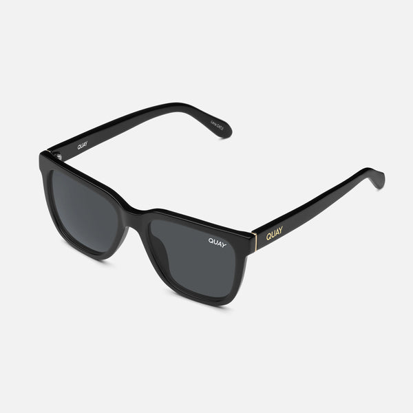 QUAY Wired Medium Sunglasses - Black/Smoke Polarized