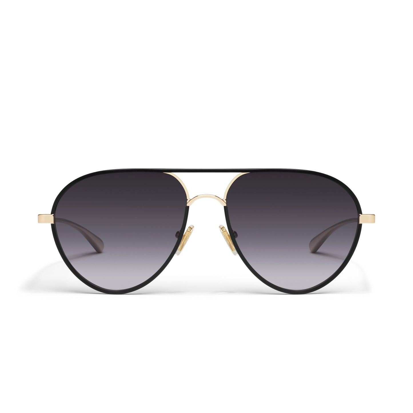 QUAY Say Less Sunglasses - Black Gold/Smoke