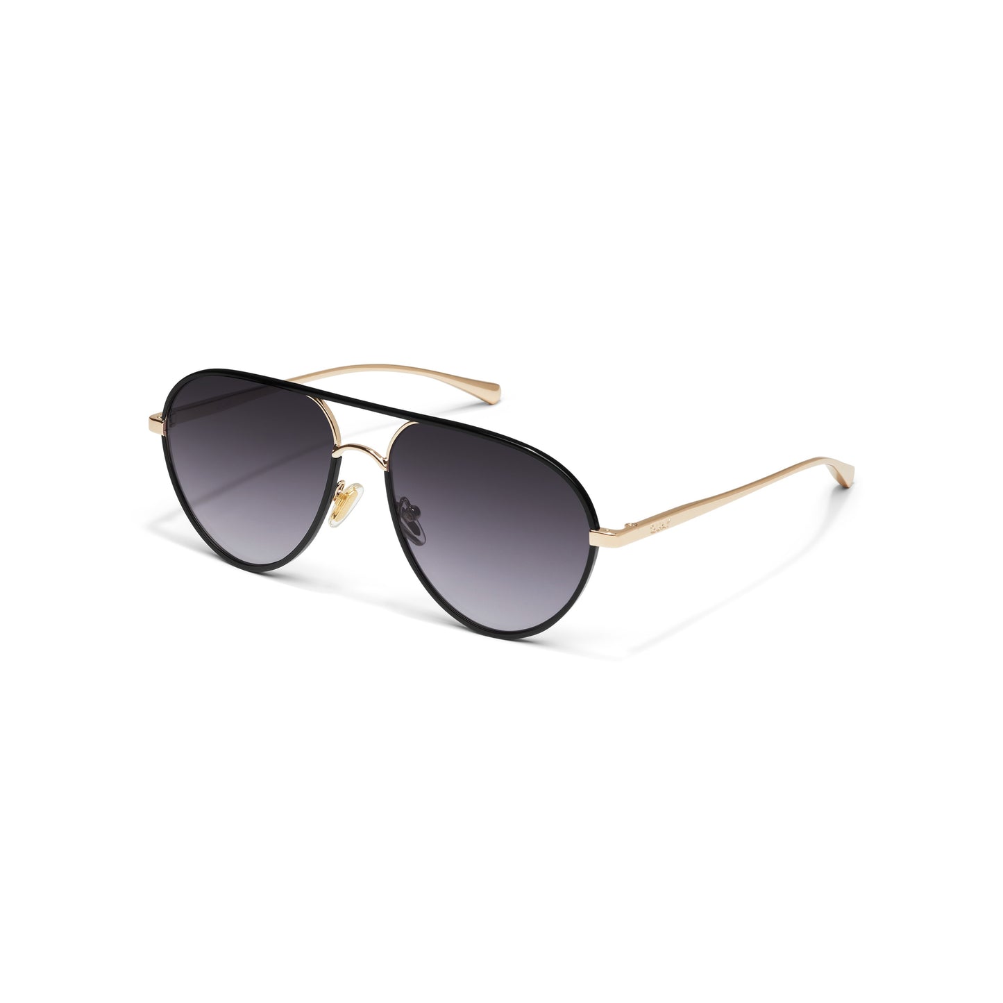 QUAY Say Less Sunglasses - Black Gold/Smoke