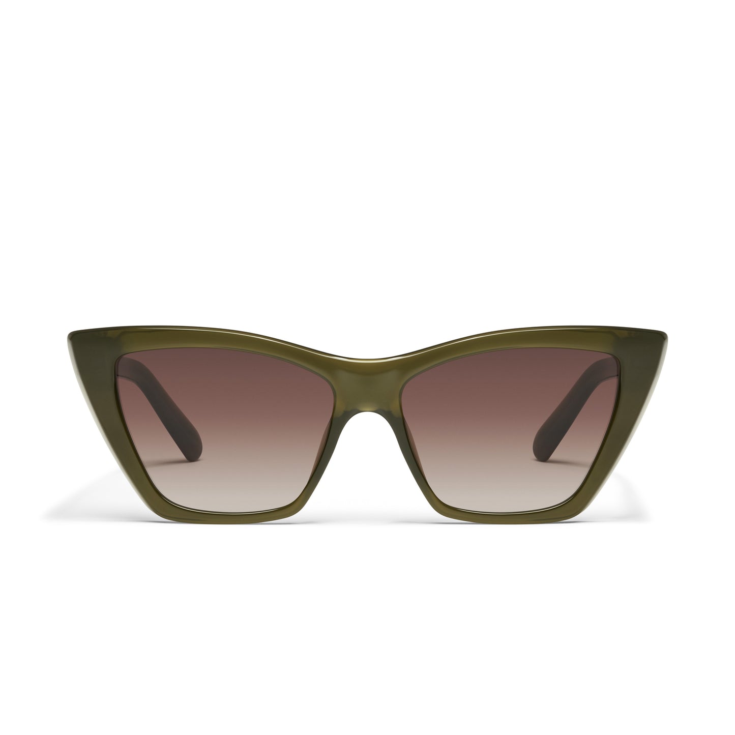 QUAY Set In Stone Sunglasses - Olive/Brown