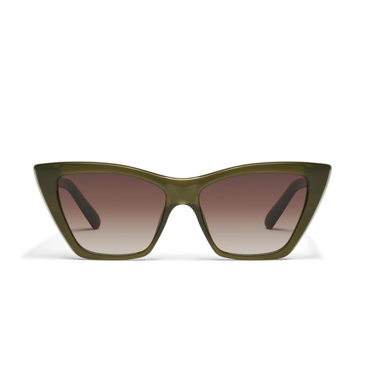 QUAY Set In Stone Sunglasses - Olive/Brown