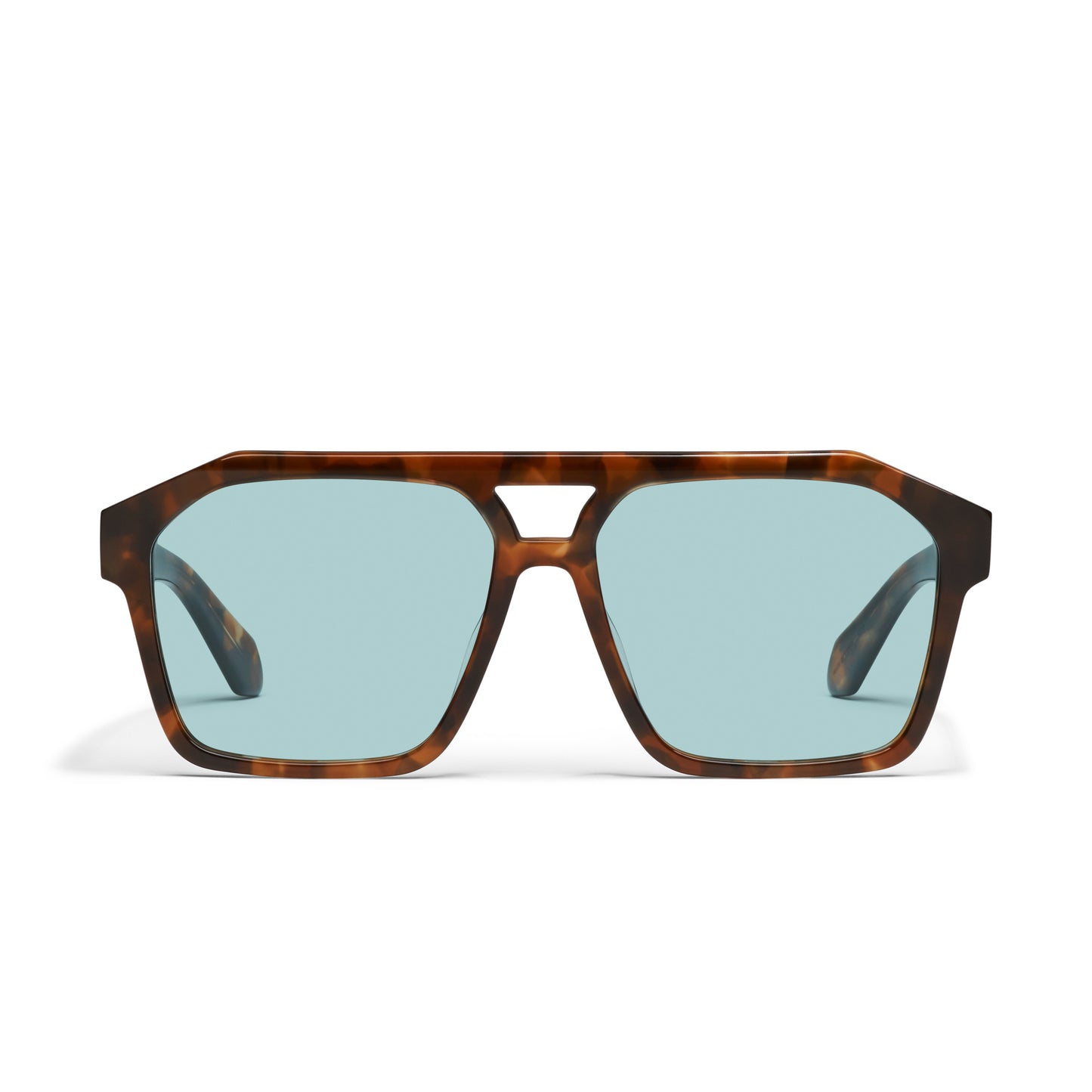 QUAY Soundcheck Sunglasses - Amber Tort/Aqua