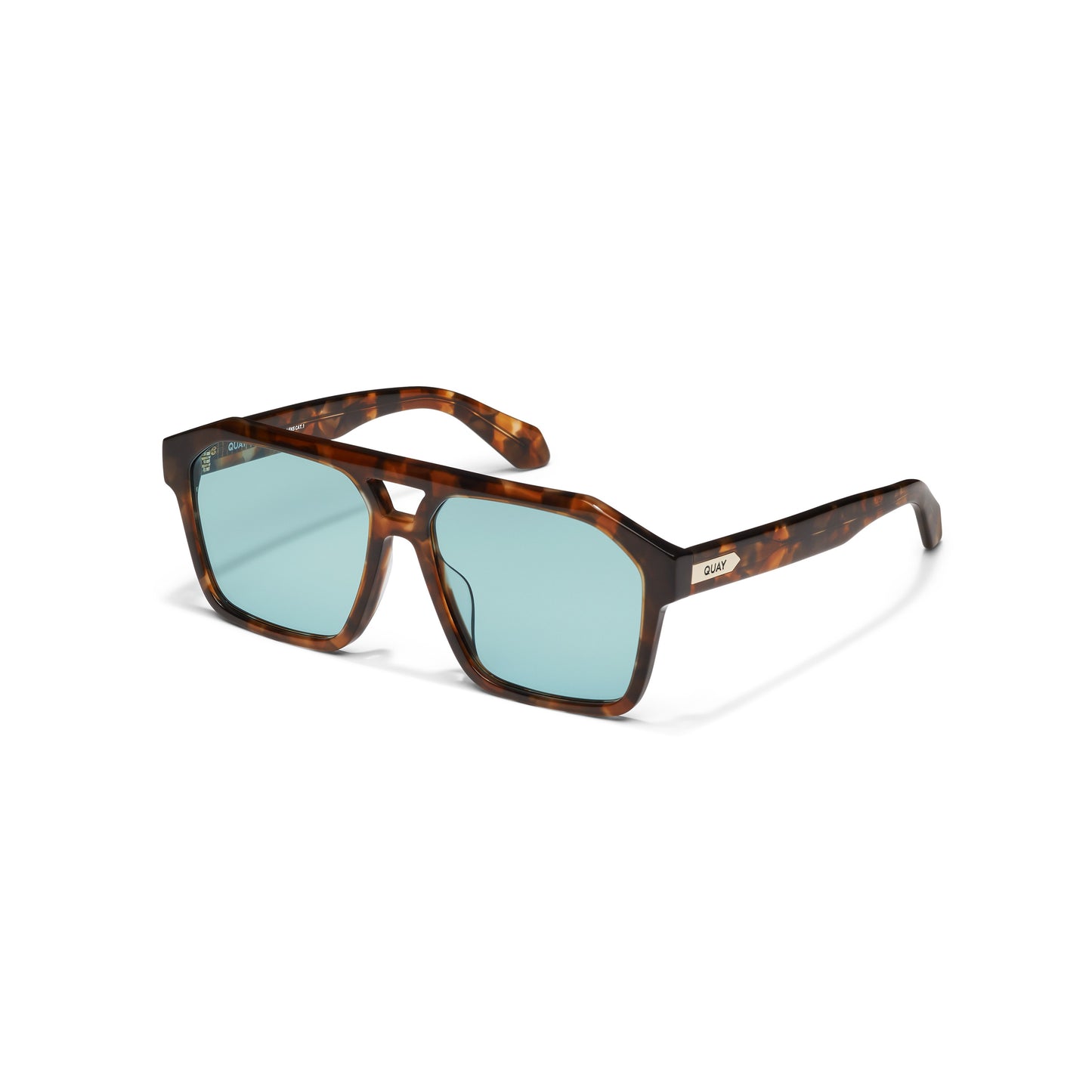 QUAY Soundcheck Sunglasses - Amber Tort/Aqua
