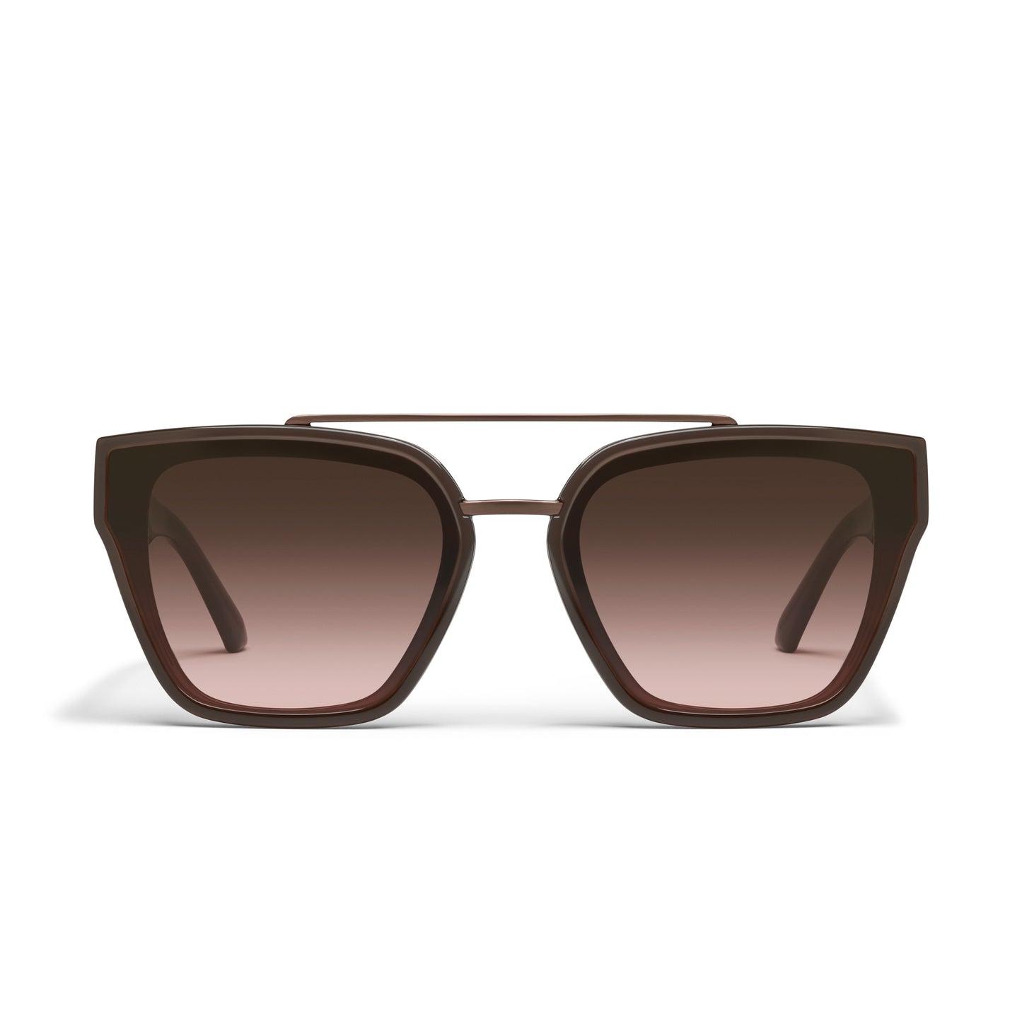 QUAY Sweet Talker Sunglasses - Dark Brown/Brown Rose