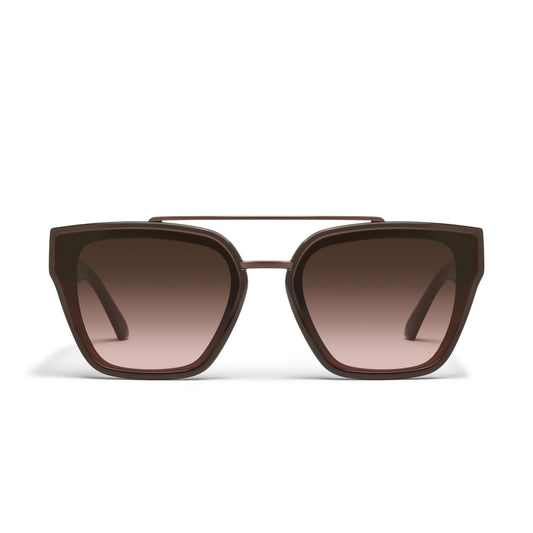 QUAY Sweet Talker Sunglasses - Dark Brown/Brown Rose