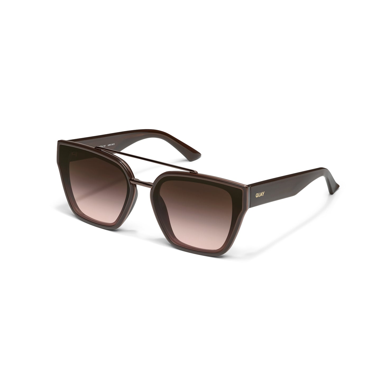 QUAY Sweet Talker Sunglasses - Dark Brown/Brown Rose