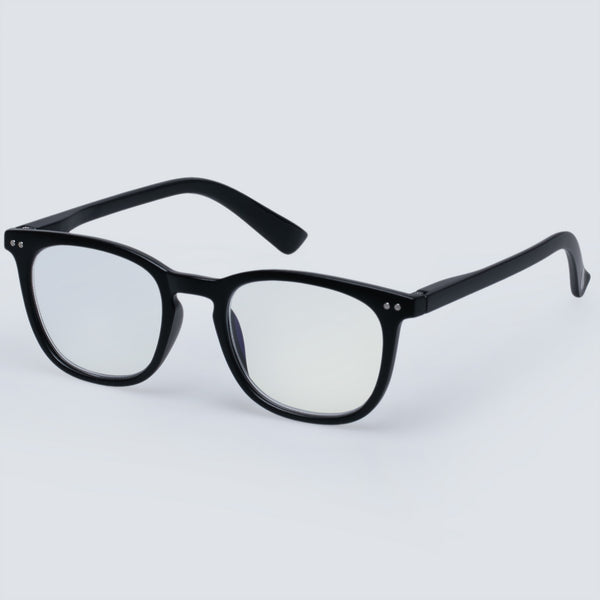 The Book Club "The Whirl" Blue Light Reading Glasses - Matte Black