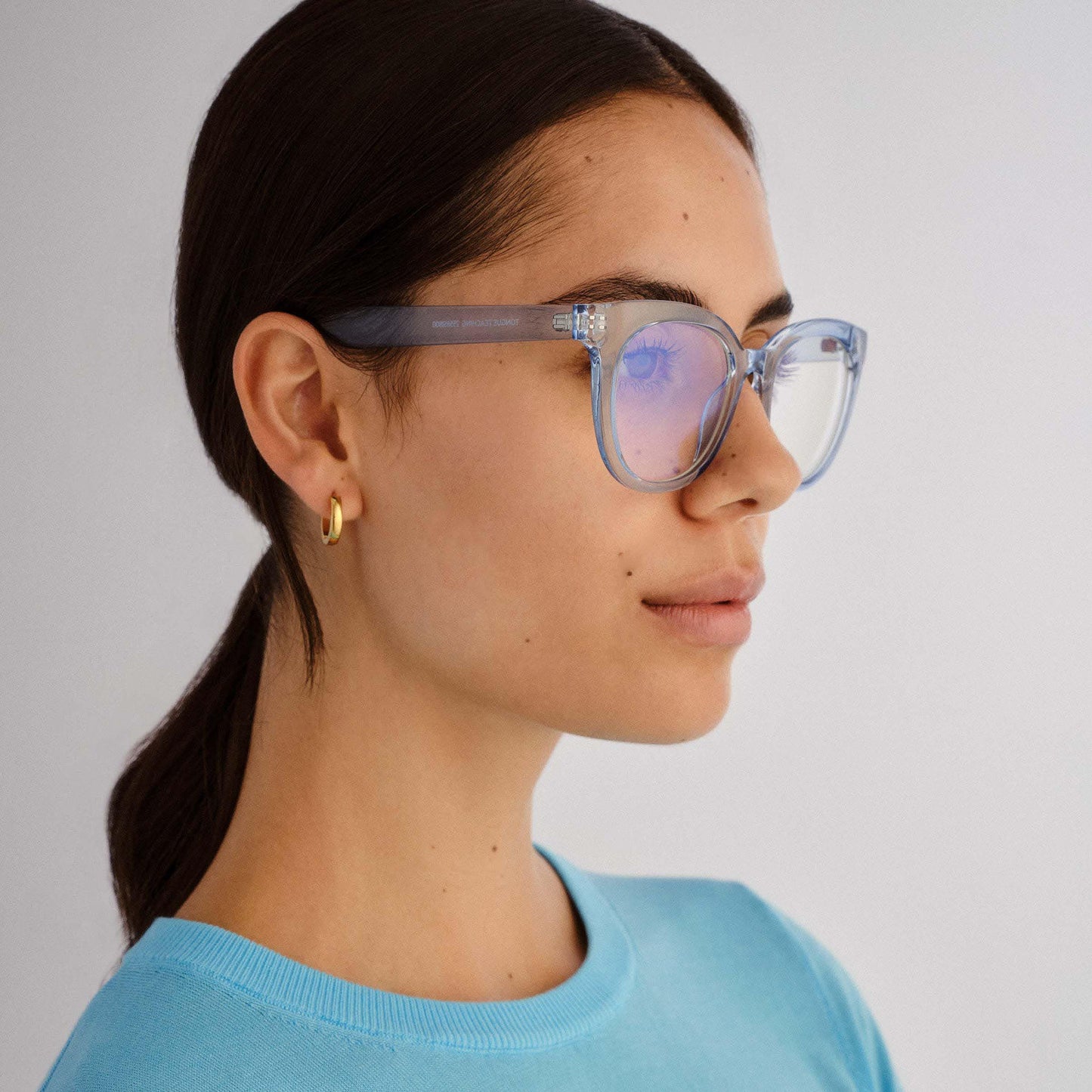 The Book Club "Tongue Teaching" Blue Light Reading Glasses - Sky