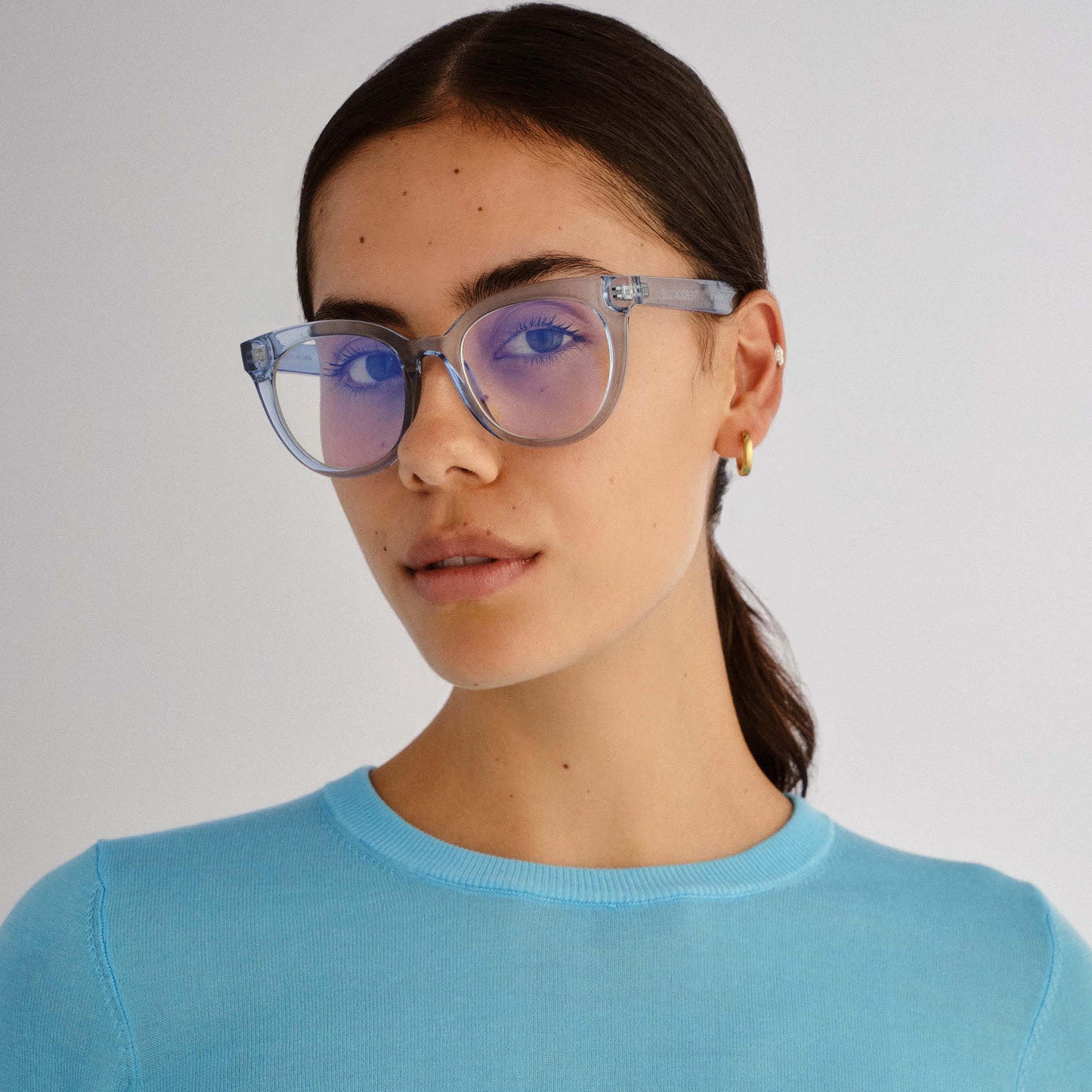 The Book Club "Tongue Teaching" Blue Light Reading Glasses - Sky