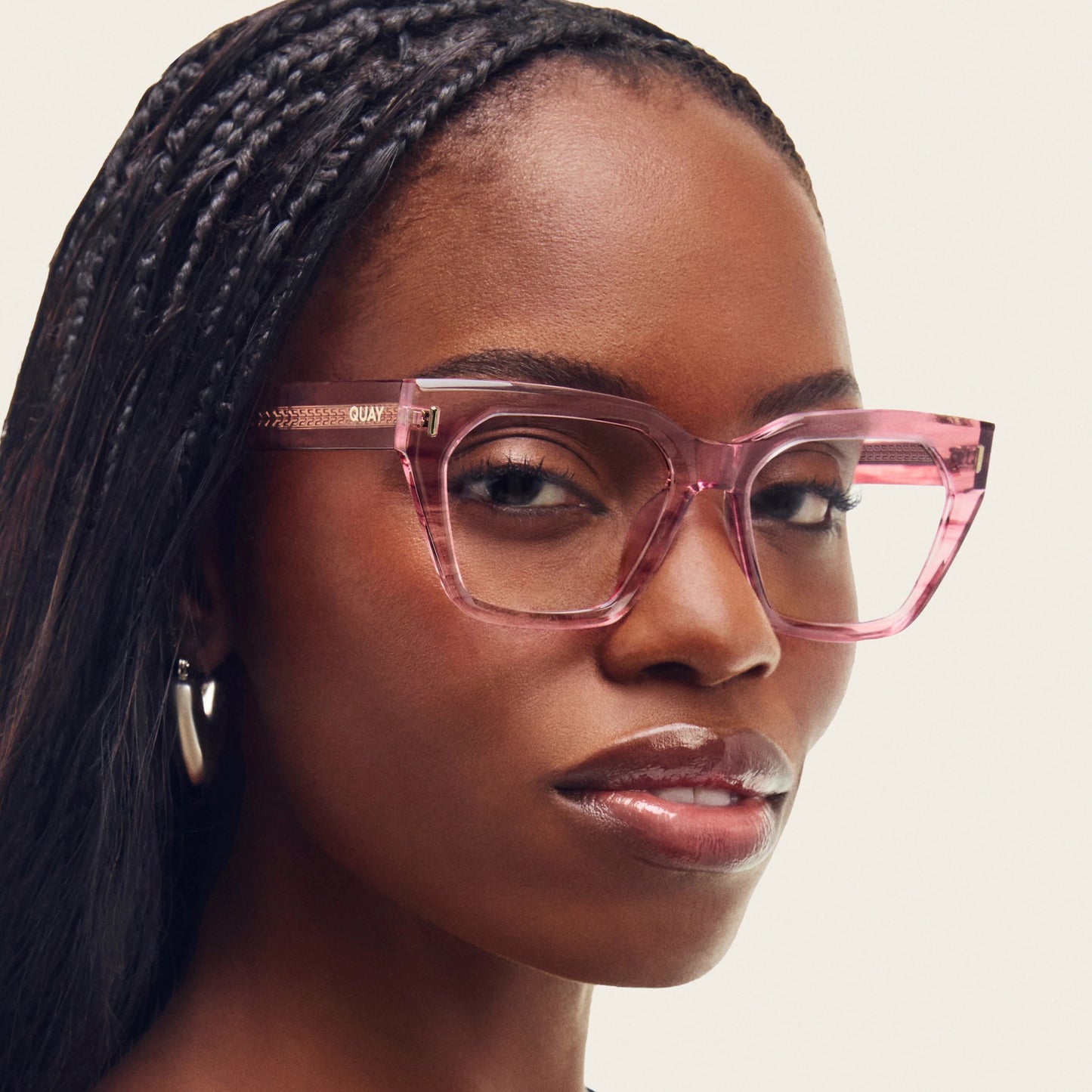 QUAY Tres Chic Optical Eyeglasses - Pink Demi (Exclusively In-Store)