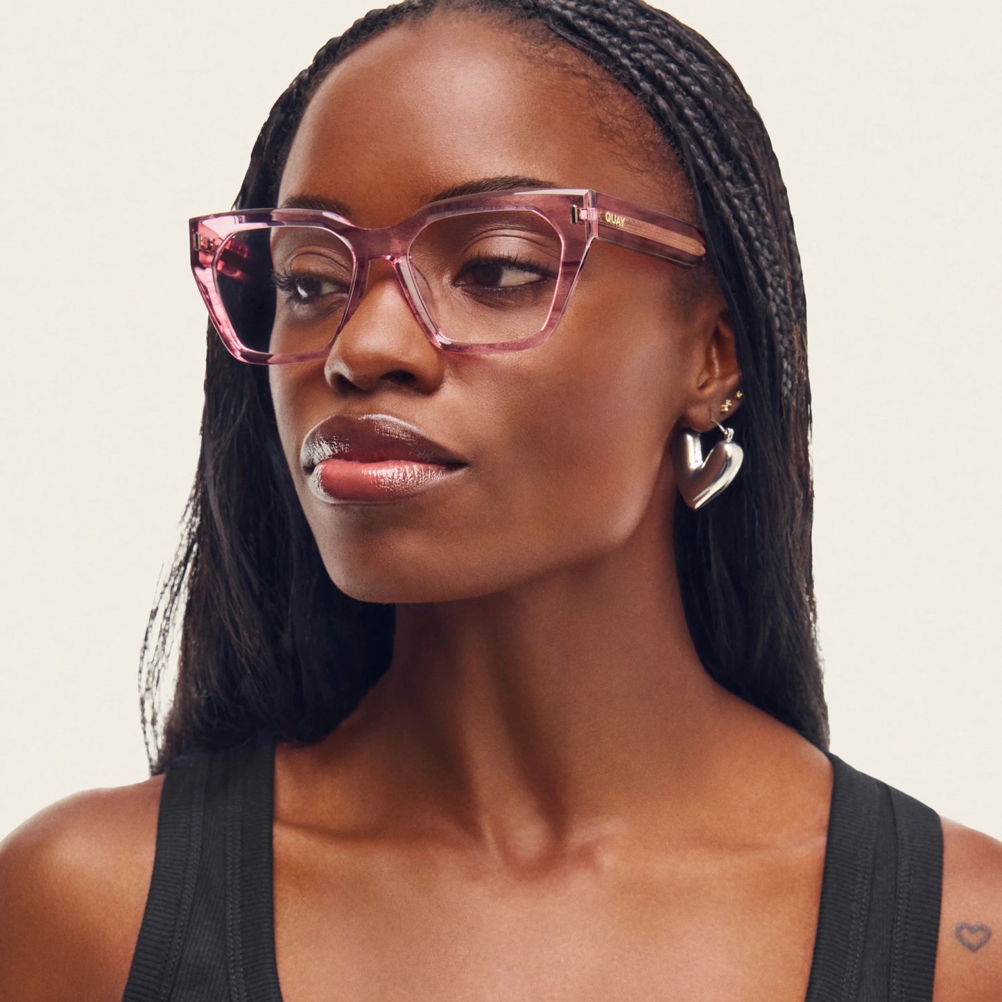 QUAY Tres Chic Optical Eyeglasses - Pink Demi (Exclusively In-Store)