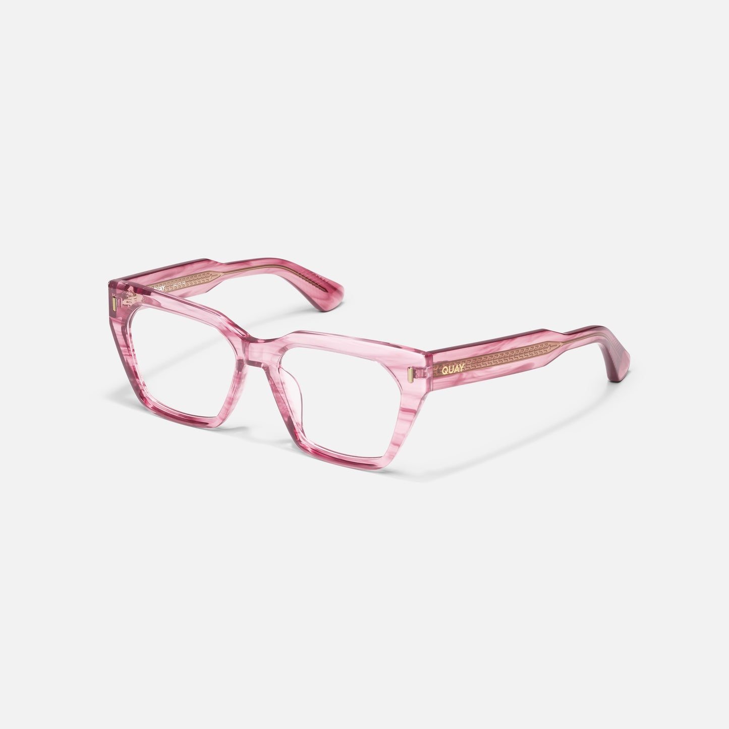 QUAY Tres Chic Optical Eyeglasses - Pink Demi (Exclusively In-Store)