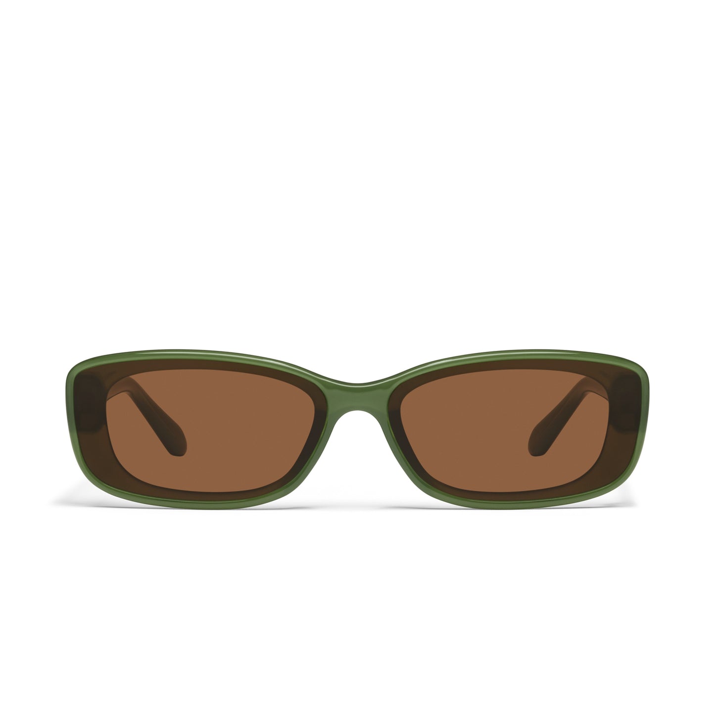 QUAY Vibe Check Sunglasses - Basil/Brown