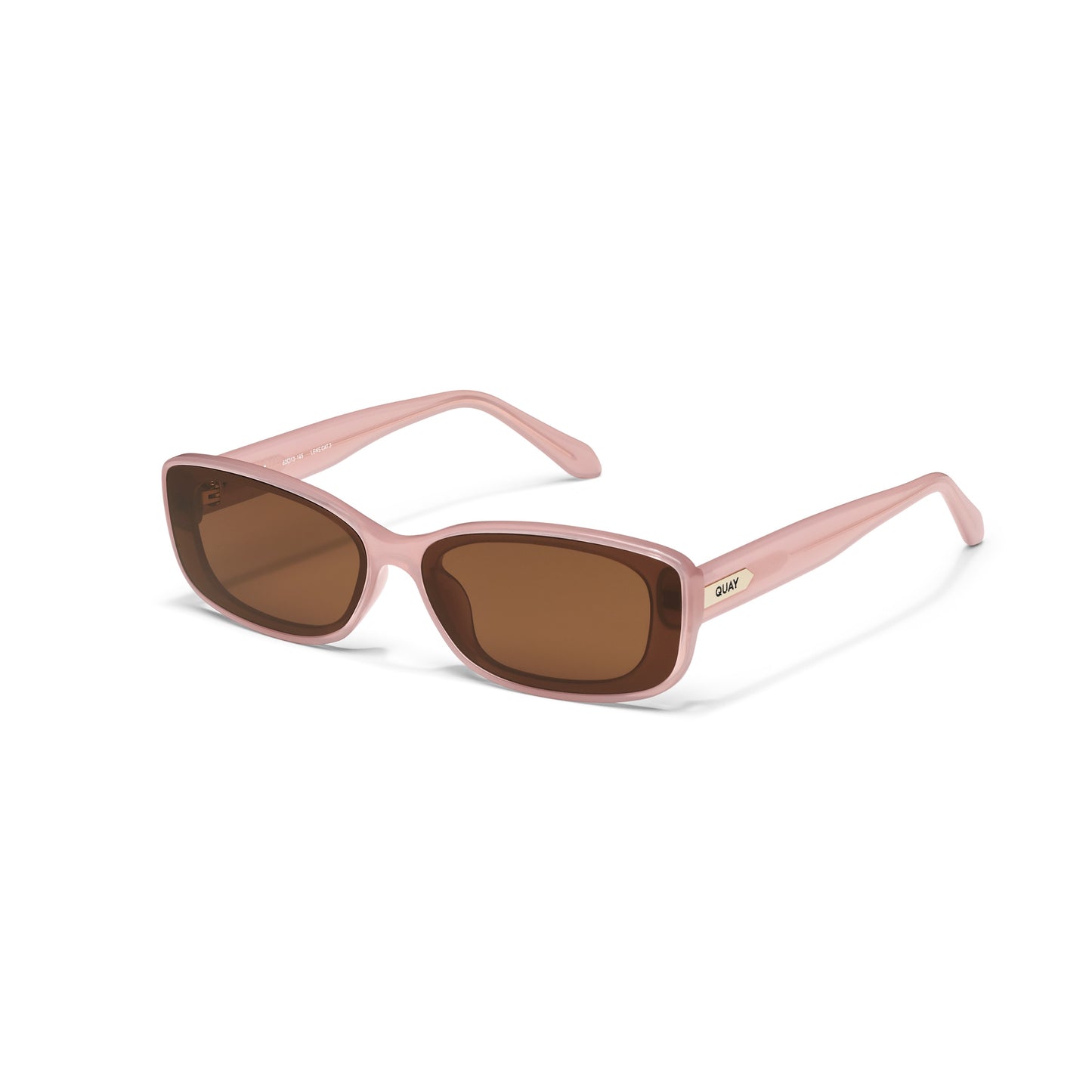 QUAY Vibe Check Sunglasses - Pale Pink/Brown