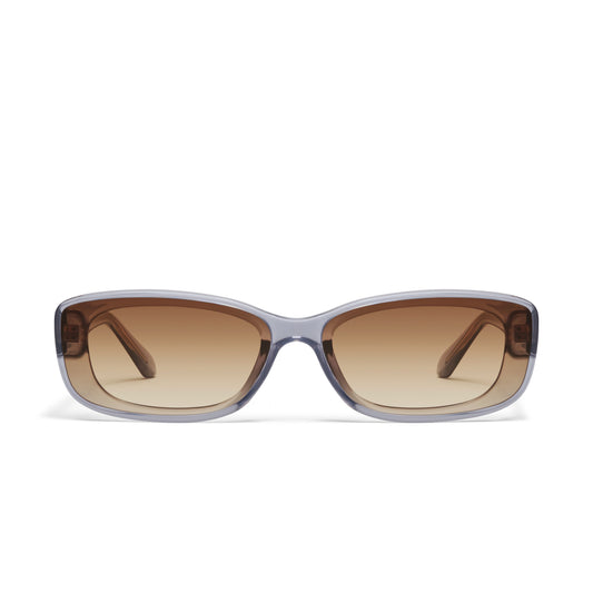 QUAY Vibe Check Sunglasses - Pale Blue/Sepia