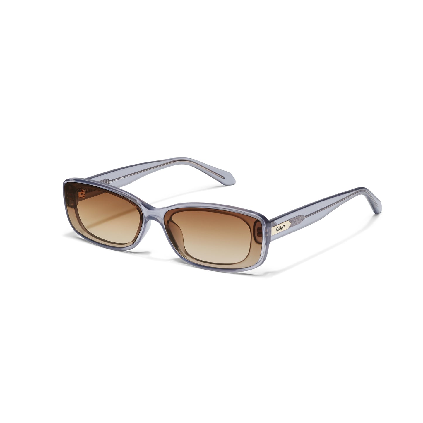 QUAY Vibe Check Sunglasses - Pale Blue/Sepia