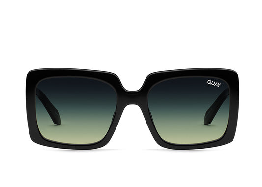 QUAY Total Vibe Sunglasses - Black/Smoke Green