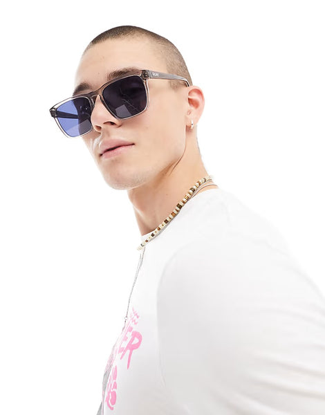QUAY Unplugged Sunglasses - Grey/Navy Polarized