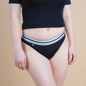 XULA Eco Period Underwear | Emma Silver Panty + Moderate Flow Pad Pack