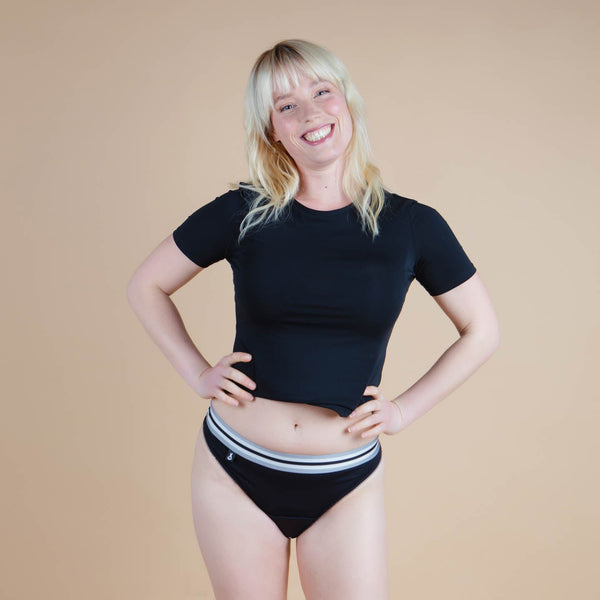 XULA Eco Period Underwear | Emma Silver Panty + Moderate Flow Pad Pack