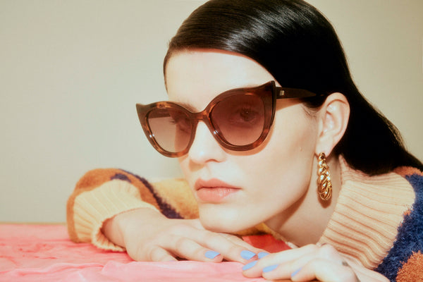 LE SPECS Flossy Cat Eye Sunglasses - Tort