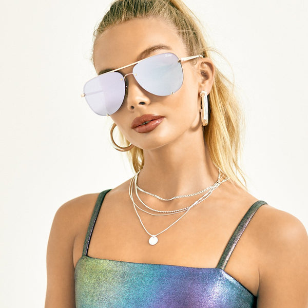 QUAY AUSTRALIA - HIGH KEY MINI RIMLESS gold/lilac - PRESENCE Paris