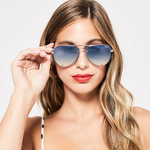 QUAY AUSTRALIA Malaysia - HIGH KEY RIMLESS gold/blue turqouise - PRESENCE Paris