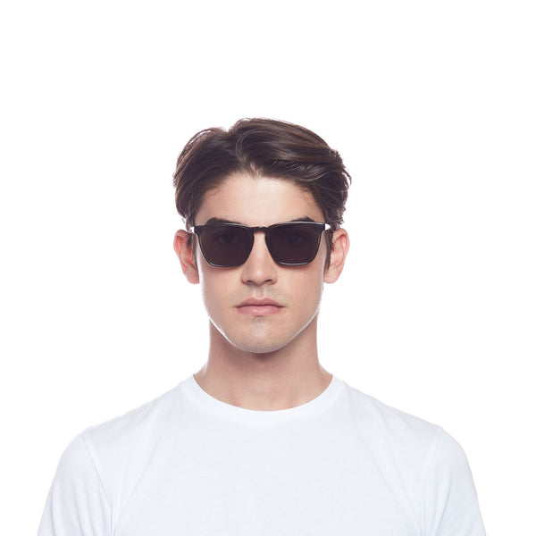 LE SPECS Bad Medicine Alt Fit Modern Rectangle Sunglasses - Olive | PresenceConcept.com